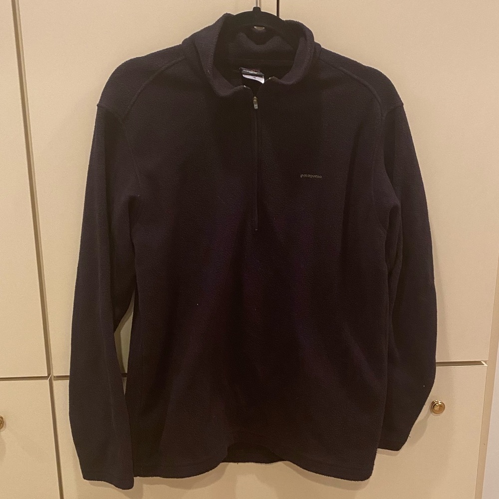 Mens fleece black Patagonia quarter zip sweater sweatshirt